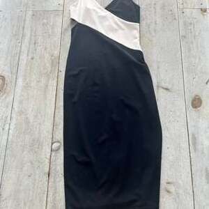 NWTS Alice + Olivia Black & White Color Block Cut Out Midi Dress